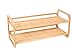BIRDROCK HOME 2-Tier Bamboo Shoe Rack | Environmentally Friendly | Fits 6-8 Shoes