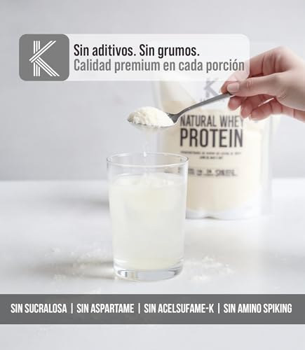 KARDAGAR Whey Protein Natural Concentrado WPC80 1Kg y Vaso Shaker Beige 550ml 16.4g Proteina Sin Sabor en Polvo 1.5g Carbohidratos por porción Sin Edulcorantes ni Aditivos Apoyo al Desarrollo Muscular