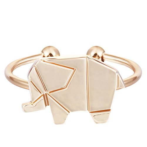 Attracted Open Origami Elephant Ring Plating Alloy Adjustable Wrap Jewelry Ring Gold