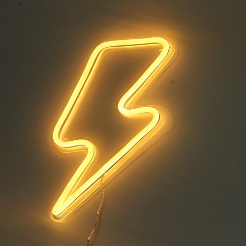 LOGOBO (Pack of 2) Neon Sign Light Lightning Strike Flash Flexible Led Night Light Decorative Signs for Home Bedroom Beer Bar Pub Recreation Room Game Room Windows Garage Wall