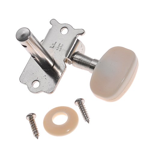 Kmise 6R Classical Guitar String Tuning Pegs Tuner Machine Heads Chrome (White) (A1659) - Thumbnail 3