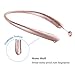 Rioddas Wireless Headphones Retractable Earbuds Sport Neckband Bluetooth headphones HD Stereo Bluetooth 4.1 Earphones w/ Mic IPX5 Sweatproof for Gym Workout Talk Time 15 Hours UPGRADED(Rosegold)