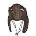 Pet Dog Winter Warm Cute Aviator Cap, Pet Costume Outdoors Windproof Leather Pilot Motorcycles Protect Hat (Coffee, Small)