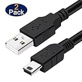 Mini-USB Cable,2Pack 10ft USB 2.0 Type A to Mini-B