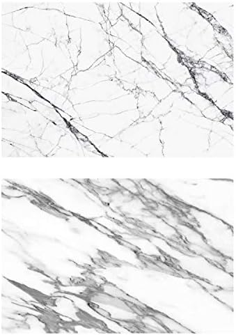 AOSTO 33"x22"(83x55cm) White Marble Background Waterproof - Great for Perfume Luxury Jewelry Photography - Paper Backdrop with PVC Ssurface - FUSDP-66