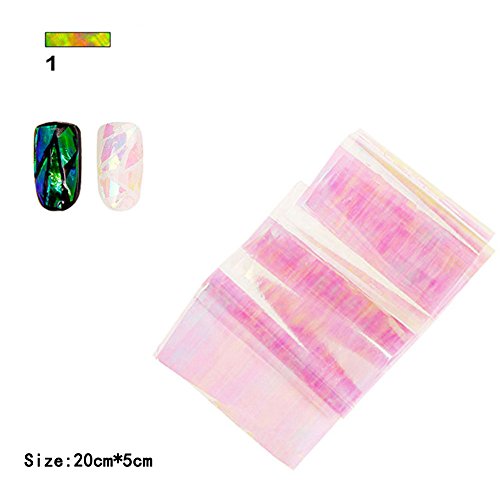 Warm Girl 12PC Explosion Models Symphony Irregular Broken Glass Nail Stickers Nail Aurora Platinum Paper Mirror Glass Paper