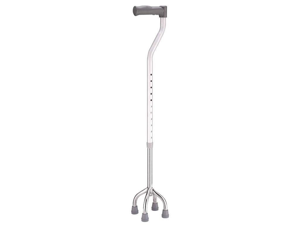 Drive Devilbiss Aluminium Height Adjustable Quad Cane Walking Aid - Small Base, 14 cm X 14 cm