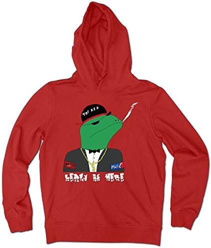 New Leafy Is Here Smoke Frog Hoodies Drawstring Men Red