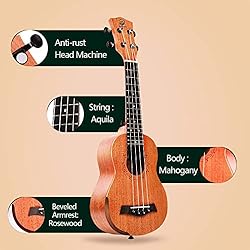 MORSE Soprano Ukulele Arm Rest Ukulele for Beginner