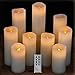Flameless LED Candles with Wax Stain Guard Set of 9 Ivory Real Wax Battery Operated Unscented Pillar with Remote Control for On or Off Flickering or Steady Dimmer and Timer H 4