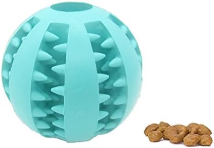 Pet Dog & Cat Treat Tooth Cleaning Toy IQ Ball-Soft Rubber Bouncy Ball for Pet Training/Playing/Chewing -Size 2.75",Blue (2017 New Arrival)HOOCHYE