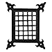 A29 Hardware Cast Iron Speakeasy Door Grill/Grille with Viewing Door, Black Powder Coat Finish, Medium Size