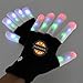 Premium LED Flashing Light Gloves By Fazadol - 7 Colors & 6 Modes - Elastic Fit Cotton / Polyester Material - Replaceable Batteries - Perfect For Parties, Halloween, Raves, Clubbing, Dancing & More