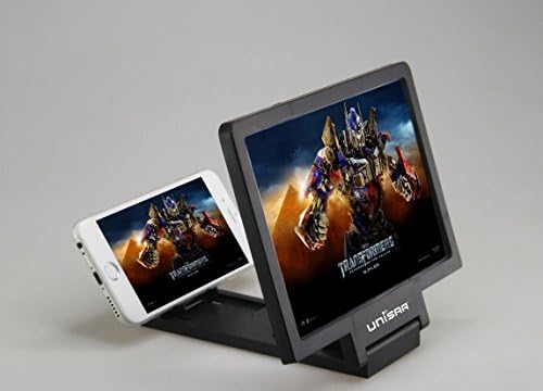 Unisar Screen Magnifier Cell Phone 3d Hd Movie Video Amplifier with Foldable Holder Stand for Apple Iphone 6/6s/6 Plus/6s Plus, Samsung Galaxy S6/s6 Edge/s6 Edge+ and All Other Smart Phones (Black)