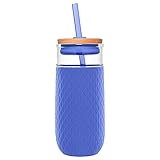 Ello Devon 18oz Glass Tumbler with Straw, Friction