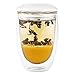 Tea Infuser Cup With Double Wall Glass Design, Strainer and Lid - Perfect Tea Steeper Mug to Brew Loose Leaf Teas 10 oz – Tea Maker Arrives in a Beautiful Gift Box