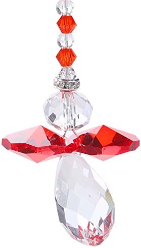 Anna Crystalword Rainbow Collection Crystal Guardian Angel Aurora Borealis For Home/Car &amp; Porch Decor &amp; Hangings Ornament (Red)