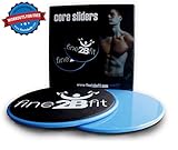 Core Sliders - Pair of Gliding Discs by Fine2Bfit - Dual Sided for Use on Carpet or Hardwood Floors - Full Body Workout, Core Trainer, Fitness Training, Balance Exercise - Free Video Workouts