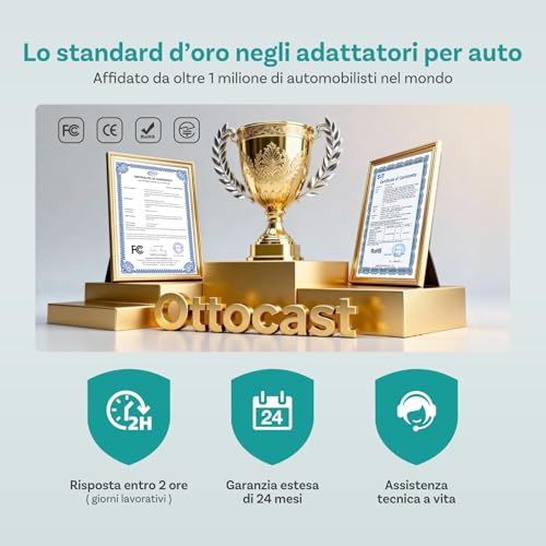 OTTOCAST Mini Nova 2 in 1 Wireless CarPlay and Android Auto Adapter 2026 Upgraded for iOS and Android Phones, Stable Connection Without Delay, Support for Two Phones, Ultra-Compact Design