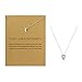 Clavicle Necklace with Blessing Card, Small Dainty Pendant, Delicate and Classy Costume Choker Jewelry Favors, Alloy