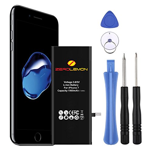 ZeroLemon 1960mAh Battery for iPhone 7 Replacement with Complete Repair Tools Kit and Instruction [Not for iPhone 7 Plus] Speed up Your iPhone