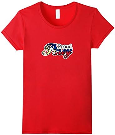 Women's Proud PINOY tshirt Filipino flag shirt Philippines teeshirt Small Red