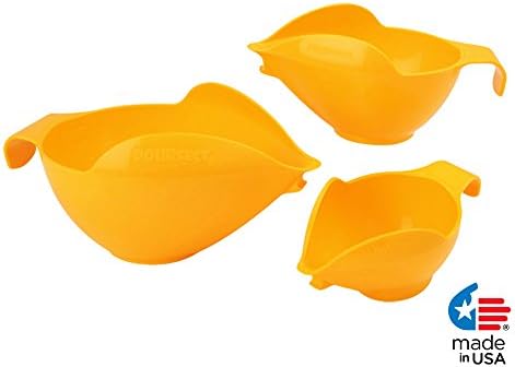 POURfect Mixing Bowls 1005 3pc Prep Set, 1-2-4 Cup, Yellow Pepper