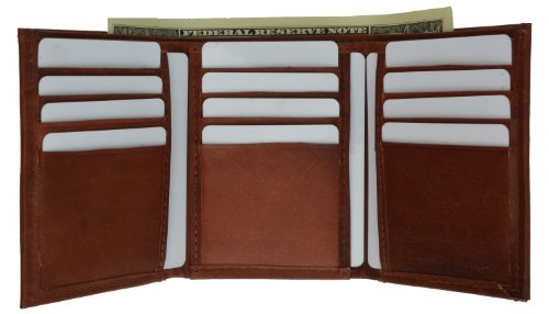 100% Genuine Leather Tri-fold Mens Wallet BD #1355CF