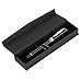 Ballpoint Pen 2501 Office Writing Set Gel Ink Roller Ball Pens for Signature Calligraphy Black Lacquer Chrome Trim with Fine Point Black Refill with Gift Box