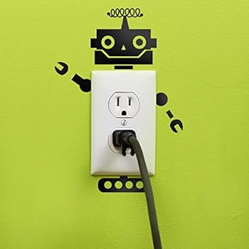 Vinyl Wall Art Decal - Wired Antenna Robot - 8
