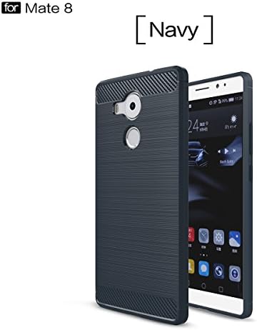 COOLKE Huawei Mate 8 Case, Shockproof Carbon Fibre Soft TPU Silicone Protective Case Cover for Huawei Mate 8 - Sapphire