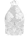 FANCYINN Women Crochet Floral Lace Sexy Halter Neck Cocktail Tank Top Vest