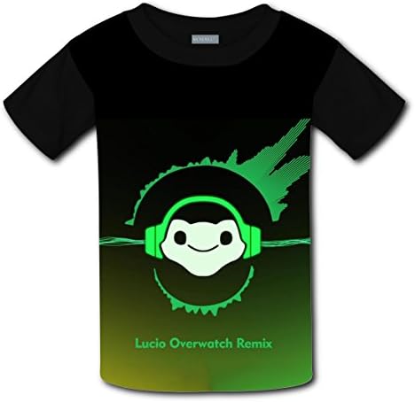 Overwatchh Lucio Remix T-shirts for Kids Tee Shirt Tops Short Sleeve Costume M