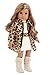 Fashion Girl - 3 Piece 18 inch Doll Outfit - Cheetah Coat, Ivory Dress and Ivory Boots - (Doll Not Included)