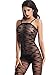 Amoretu Womens Lingerie Sheer Bodystocking Crotchless Pantyhose Black Striped Tights