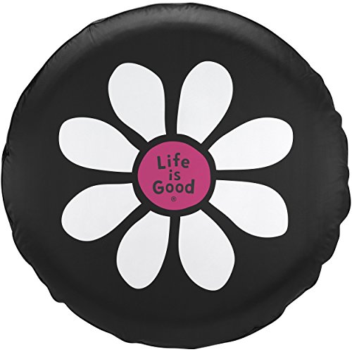 Life is Good Unisex Tire Cover Daisy lig, Night Black, 31"