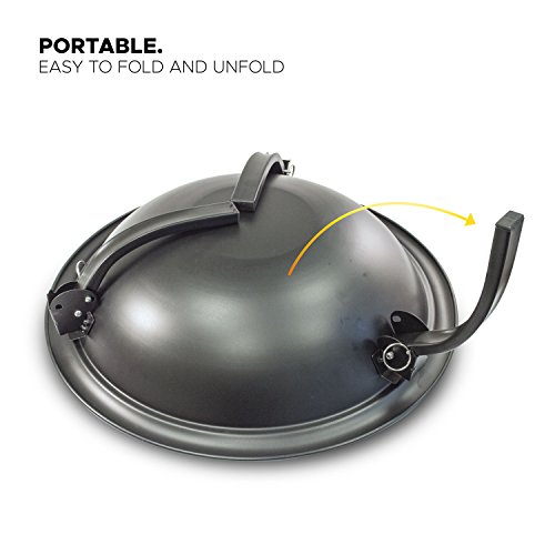 Durable 22-inch Portable Folding Fire Pit with Carrying Bag and Fire Poker