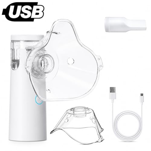 Nebulizador Portátil Ultrassônico Silencioso Sem Fio USB ou Pilha Névoa Fina Compacto para Crianças e Adultos
