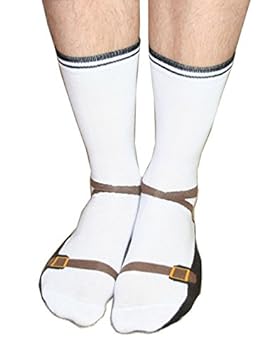 Witzige Sandalen Socken weiss braun schwarz