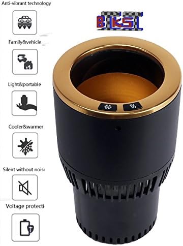 Biksi-B8 Multi function 2 in 1 Smart Portable traveller Cup holder for beverage Cooling temperature from 20°F to Coffee Warming temperature up-to 140°F for driving and multipurpose work (Black)