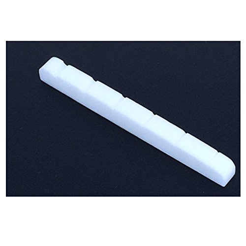 Greenten 2 Pcs 6 String Electric Bone Nut Cattle Bone Slotted