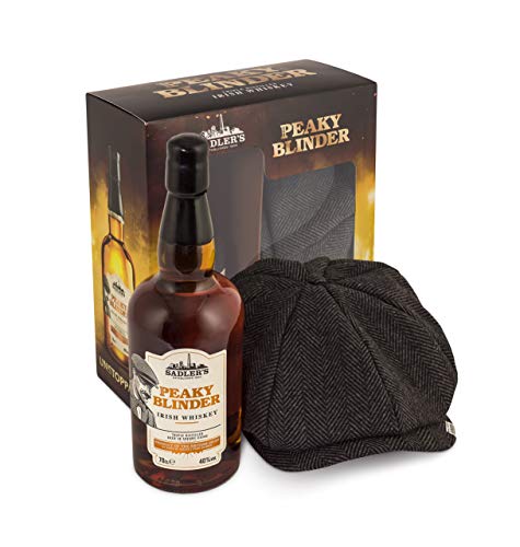 Peaky Blinder Whiskey Gift Set with a Gasby Style Cap in a Gift Box, 70 cl