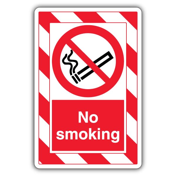 V Safety No Smoking - ExtraViz 250 x 350 mm - 1mm Rigid Plastic Safety Sign