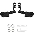 FOVPLUE Motorcycle Highway Footpegs,Highway Peg for Harley Touring Softail Dyna Sportster Honda Kawasaki Suzuki Yamaha Indian Victory w/ 25-35mm,1'',1.25'',1.3'' Engine Guards/Tubing,Gloss Black