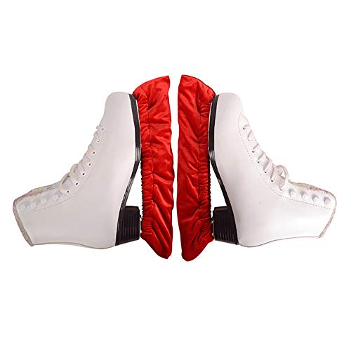QCWN Ice Skate Blade Covers, Skating Soakers Cover Blades, Guards for Hockey Skates, Figure Skates, and Ice Skates, Youth to Adult Size for Men, Women, Kids (S, Red)