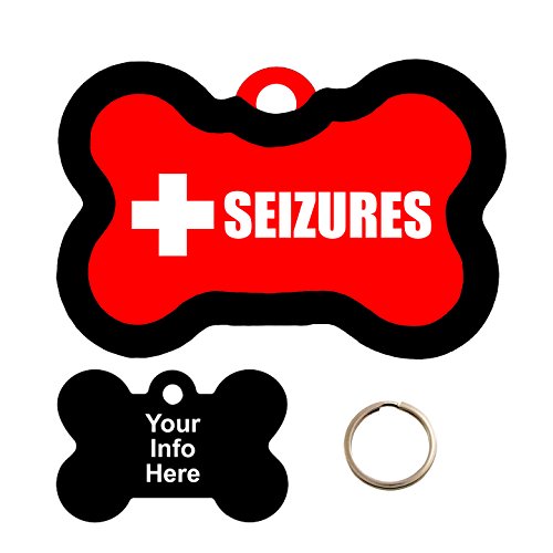 Customized Medical Alert SEIZURES Pet Tag - Bone Shape Dog Tag