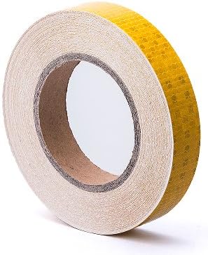 Yellow Reflective Tape Self Adhesive Warning Tape-1" x 25' Outdoor HoneyComb Reflective Safety Tape-Conspicuity Solid Color Design