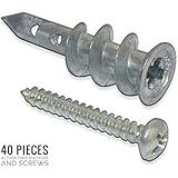 Premium Quality Self-Drilling Drywall Zinc Anchors with Screws Kit, 40 Pieces