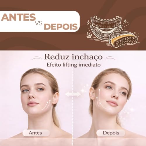 Escova Facial para Drenagem Linfática e Lifting Premium – Massageador Facial Modelador para Contorno da Mandíbula, Circulação e Relaxamento da Pele