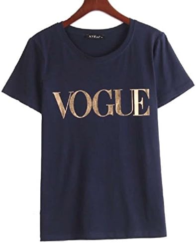 Haircloud Women Summer Vogue Letter Printed T-Shirt Casual Top Tees